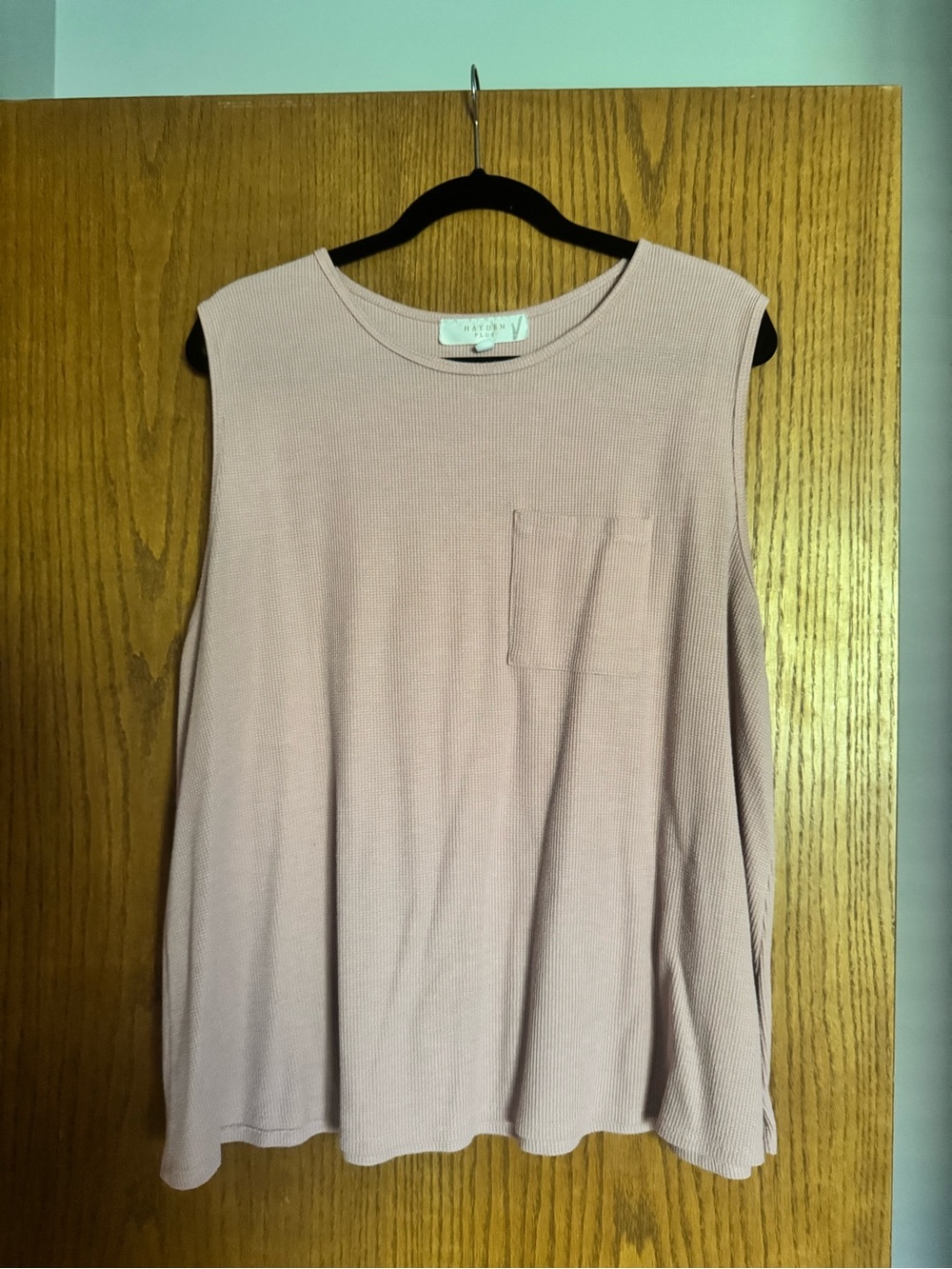 Hayden Dusty Mauve Ribbed Tank with Pocket